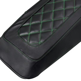 HCmotorku Saddlebag Lid Covers Hard Saddle Bags Lid Bra Covers Fit For Harley Touring Street Glide CVO Road King Electra Glide Ultra Limited Road King Special 2014-2025 (Green Stitching)