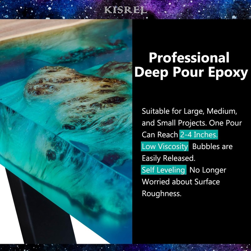 KISREL Deep Pour Epoxy Resin, 96OZ Resin Epoxy Kit (2:1)