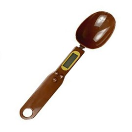 Vogueing Tool Kitchen Spoon Scale Weighing Spoon 500g/0.1gElectronic Digital Kitchen Measuring Spoon with LCD Display for Cooking or Baking（Brown）