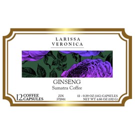Ginseng Sumatra Coffee (Single Serve K-Cup Pods) (Gourmet, Naturally Flavored, Whole Coffee Beans) (12 pods, ZIN: 572861)