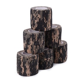 SEADESKY Self-Adhesive Camouflage Tape Wrap for Gun, 6 Roll Protective Camo Form, Non-Woven Stealth Camo Tape Stretch Bandage for Outdoor Camping Hunting Rifle Shotgun 5CM x 4.5M (ACU Camo)