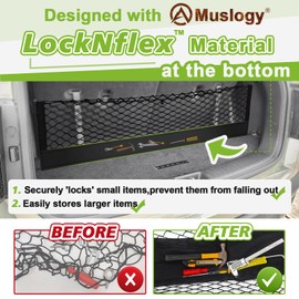 Muslogy Envelope Style Trunk Cargo Net Compatible with 2015-2024 2025 Outback Accessories Custom Fit Trunk Organizer Upgraded Storage Luggage Net with Metal Hooks