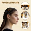 4pcs French Hair Side Combs, Black & Dark Leopard Small