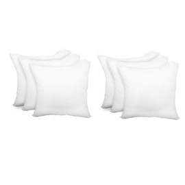 Pillow Insert Adjustable Fill Loft 16” x 16” Polyester Filled Luxury Microfiber Fabric Cover Decorative Cushion Form (6 Pack)
