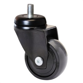 Wagner 01225266 Ultra Manoeuvrable 360° - 3C Design Swivel Castors / Apparatus Castors / Furniture Castors - Black, Soft Running Surface with Pin 10 x 16 mm, Diameter 50 mm, Load Capacity 50 kg / Roll