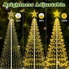 Outdoor Solar Christmas Cone Tree Lights, 8ft 442 LED Christmas