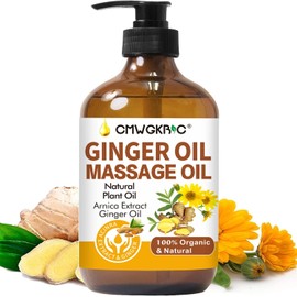 Ginger Oil,Ginger Massage Oil for Lymphatic Drainage,Natural Body Oil for Skin,Arnica Oil,Sore Muslce Massage Oil,Spa Ginger Oil-Warming and Relaxing for Mothers Day Gifts&Fathers Day Gift