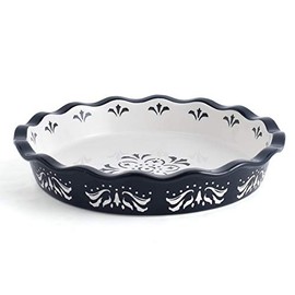 Original Heart Pie Pan Pie Dish Ceramic Pie Plate Deep Dish Pie Pan 9 inch Pie Pan Black Pie Dish for Kitchen