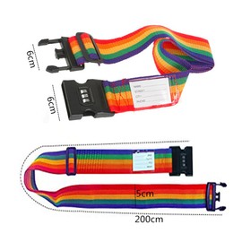 CAASFOOY 4 Pack Luggage Straps, Plastic Strap, Multicolor, Polypropylene, Small, 200 cm, Secure Suitcase Belts with Combination Lock Buckle