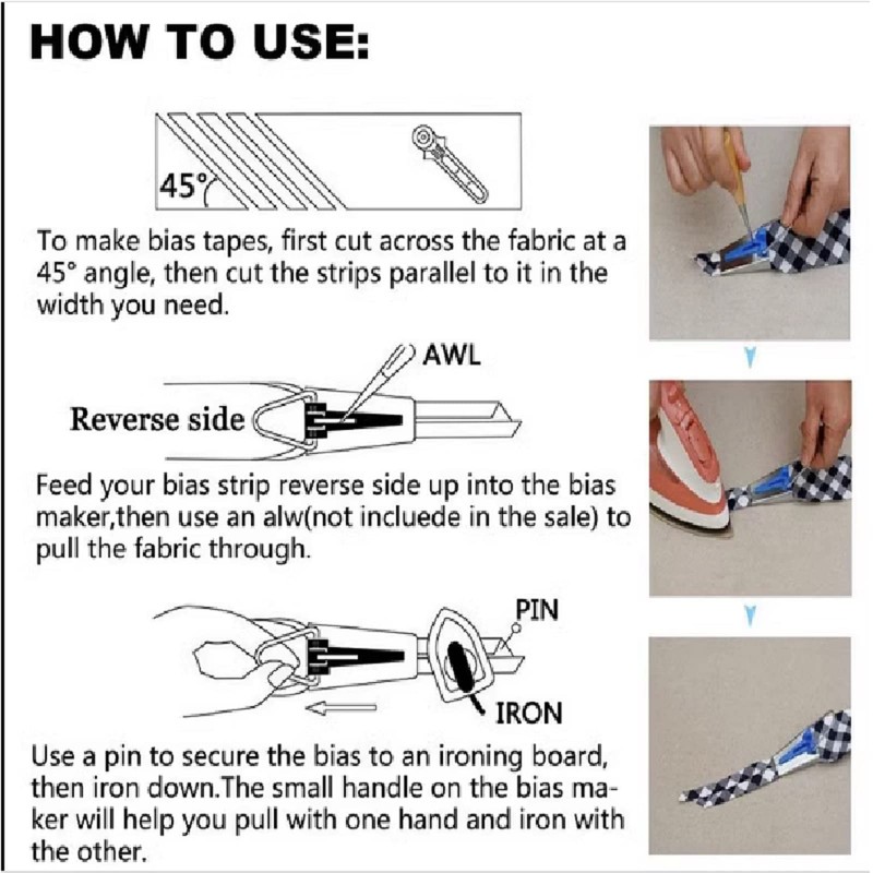 Bias Tape Maker, Bias Tape Maker Set, Fabric Bias Tape