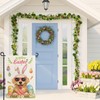 YOVOYOA Golden Retriever Happy Easter Garden Flags for Outside,Easter Eggs
