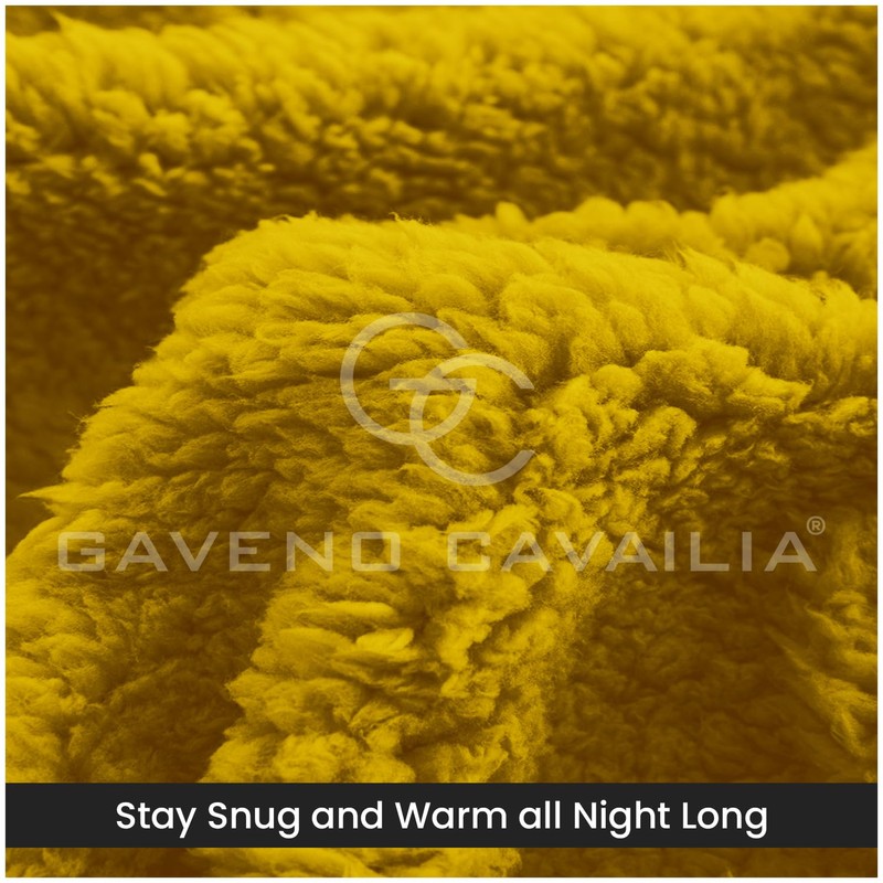 GC GAVENO CAVAILIA Teddy Fleece Plain King Size Fitted Sheets,