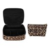 2pcs Leopard Print Makeup Bag Waterproof Multifunction Large Capacity Leopard
