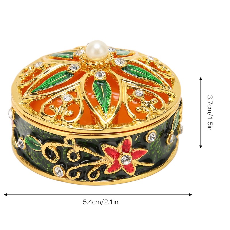 Metal Jewelry Box Innovative Exquisite Hand Painted Hinged Jewelry Organizer