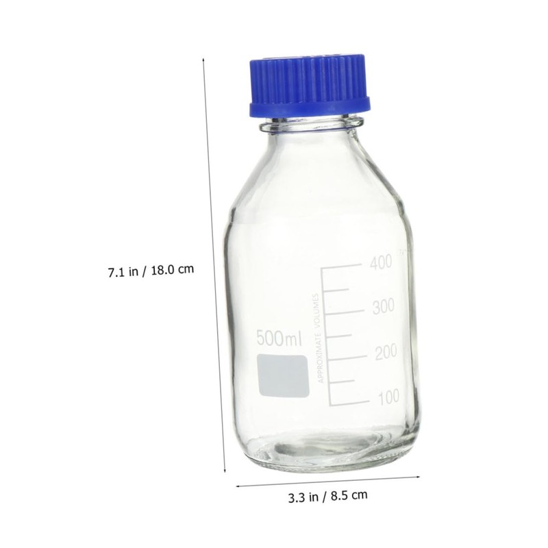 KICHOUSE 2pcs Reagent Bottle Laboratory Chemical Container with Calibration Solid