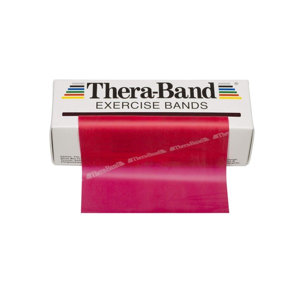 THERABAND Resistance Bands, 6 Yard Roll Professional Latex Elastic Band For Upper Body, Lower Body, & Core Exercise, Physical Therapy, Pilates, At-Home Workouts, & Rehab, Red, Medium, Beginner Level 3