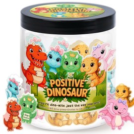 Positive Dinosaur Jar with 60 Affirmation Cards, Emotional Support Dino Gift, Dinosaur Gifts for Adults, Funny Dinosaur Decor for Home or Desk