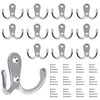 Bolatus Pack of 12 Coat Hooks, Double Wall Hooks, Retro