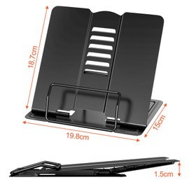 Newpop Black Children's Book Stand, Book Holder, Reading Stand, Cookbook Holder, Book Stand, Cookbook Stand, for Tables, Podiums, Book Stand, Book Holder, Holder for Reading, Metal