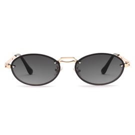 FEISEDY Retro Oval Sunglasses for Women Men Trendy Sun Glasses Classic Metal Shades UV400 Protection B0245