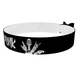 Punk Schwarz Stoffarmband - Wasserfestes Satinarmband - Langlebiges Unisex Armband - Trendiges Fashion-Armband - Gothic & Punk-Stil - Casual Accessoire für Festivals & Partys