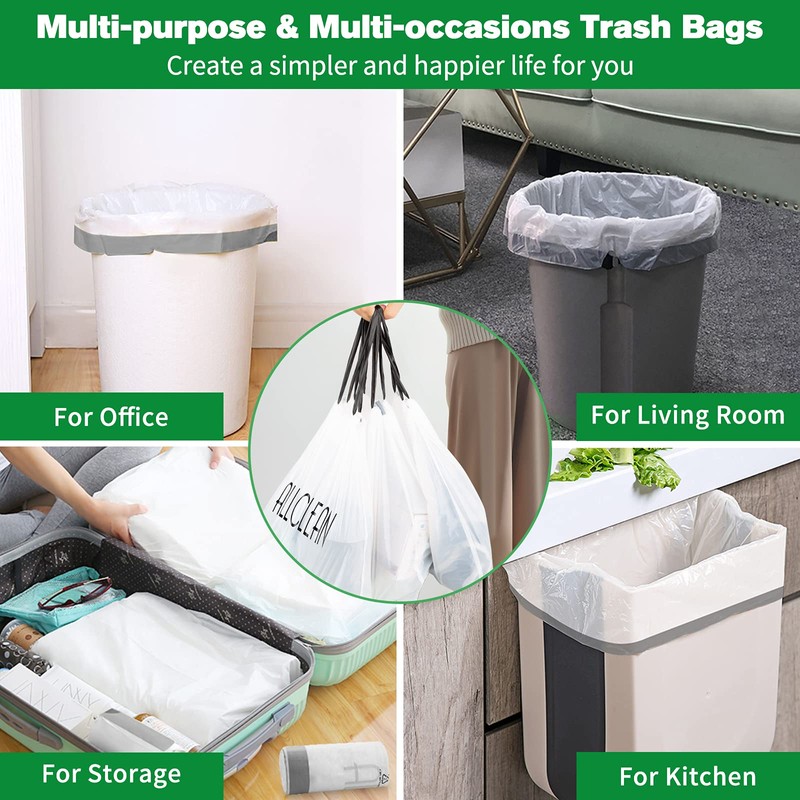 4 Gallon Trash Bags, 90 Counts Ultra Durable Heavy Duty