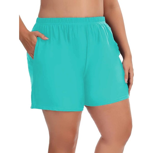 Aderea Women's Plus Size Swim Shorts High Waisted Bathing Suits