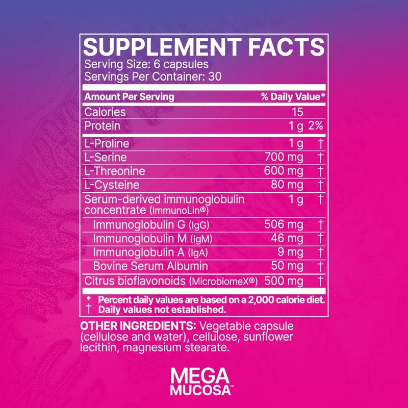 Microbiome Labs MegaMucosa - Amino Acids Supplement with Dairy-Free Immunoglobulins