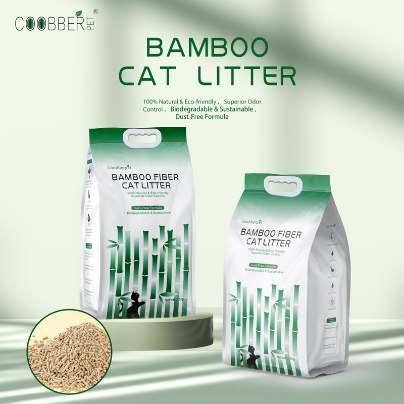 Coobberpet Bamboo Fiber Cat Litter, 100% Natural & Eco-Friendly, Superior