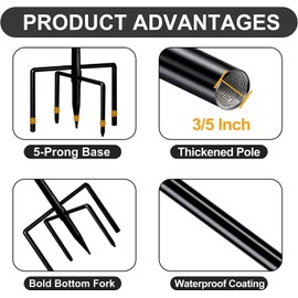 MELOHO Shepards Hooks for Outdoor, Adjustable Shepherds Hook for Bird Feeders for Outside, Heavy Duty Humming Bird Stand Feeder Pole, Metal Garden Hooks Hanger for Outdoor Décor (2 pack-76inch)