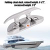 Aeloa Boat Cleat-w/Fasteners Marine Boat Flip Up 4-1/2" Folding Cleat