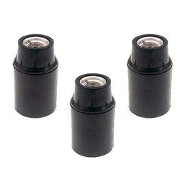 E12 Candelabra Base Lamp Holder Light Socket,Glo-Shine E12 Keyless Bakelite Lamp Holder (Black,3-Pack)