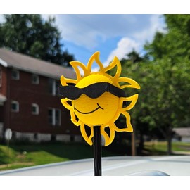 Coolballs Cool Sun Sunshine Black Sunglasses Antenna Topper/Car Topper (Includes Coolballs Car Magnet Buddy Magnetic Roof Antenna Ball Stand)
