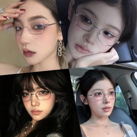 BOBUXLIIN Square Fake Glasses Fashion Non Prescription Clear Glasses for Women Glasses Frame Trendy Accessories