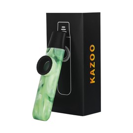 Jade Style Kazoo, Adjustable Tone Professional ABS Resin Kazoo with Five Flute Diaphragms and Sling for Music Enthusiasts (Green)