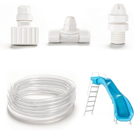 Pool Slide Water Tubing Kit, Inground Pool Slide Hose Kit, Sprayer/Spray Kit for Swimming Pool Slide(Whole Set)