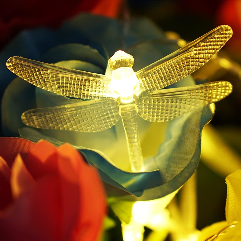 Dragonfly String Lights for Patio, Twinkle Fairy Lights for Indoor
