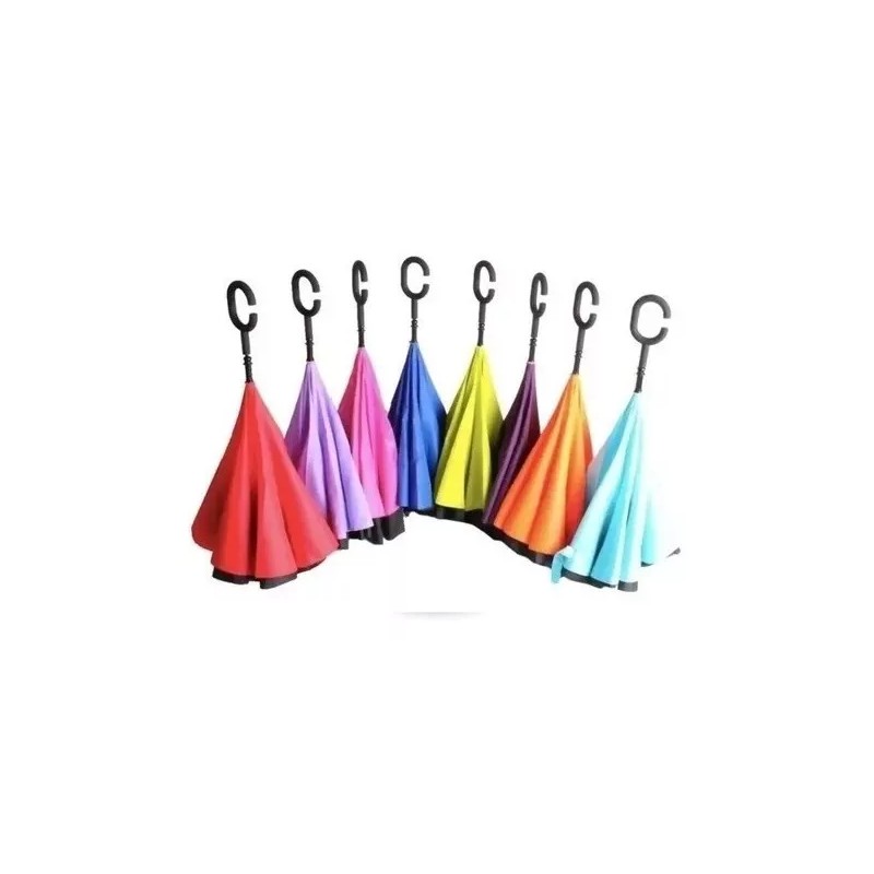 RIVERSOFY Paraguas Reversible Lisos Colores Surtidos Mayoreo 12 Pzs