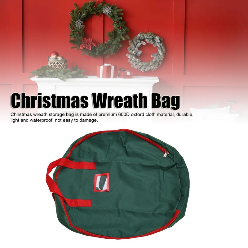 Christmas Wreath Storage Bag 600D Oxford Cloth Waterproof Tear Resistant