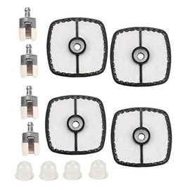 ZHIHUI (5 Packs) Air Filter SRM210 with Fuel Filters Primer Bulbs Fit for Echo SRM225 GT225i HC150i SRM210i SRM-265 Trimmer Blower Compatible with 130310 54130 226001410