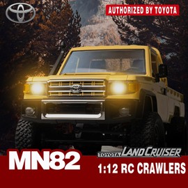 YAZHIYI MN82 RC Rock Crawler, 2.4Ghz Toyota Remote Control Truck, 4WD 2 Speeds Switch RC Crawler Off-Road Pick-up with 2 Upgraded 1200mah Battery, 1/12 Scale Trucks (with Gift)