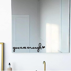 HICATDECAL You are Enough Mirror Decal – 2-Pack Inspirational Wall Stickers for Home, Bedroom, Living Room – Motivational Wall Art Decor