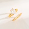 FUNEIA Cubic Zirconia Gold Rings for Women Non Tarnish Trendy
