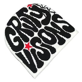 yolrdiw Women Beanie Y2k Letter Graphic Soft Warm Knitted Hats Men Winter Cap White/Black