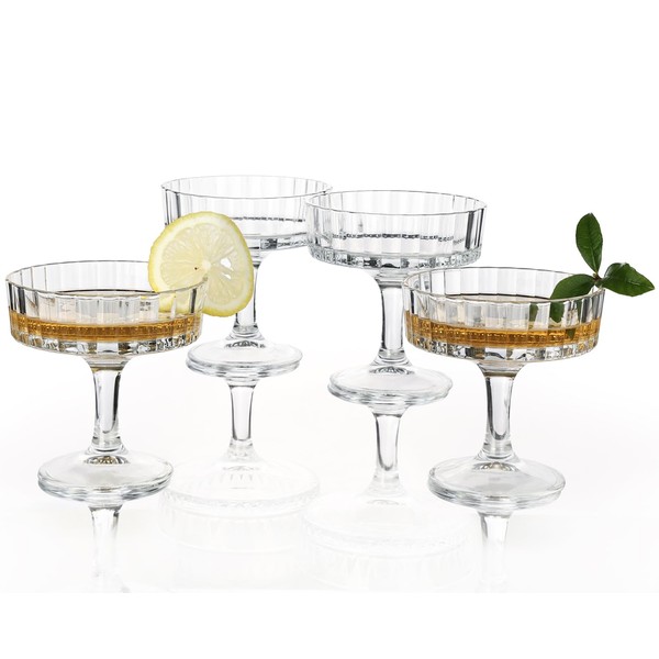 Soopiiso Martini Glasses Set of 4, Champagne Coupe Glasses (7