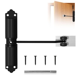 XHYASD Automatischer Türschließer Gartentor, Edelstahl Federbelasteter Türschließer mit Schrauben und Einstellhebel für Zimmertür, Büro, Gartentor (Schwarz)