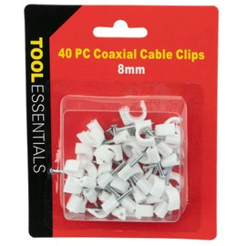 Tool Essentials 40pc Coaxial Cable Clips, with Nails