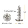 100 Pieces #6 x 1/2" Round Head Wood Screws Stainless