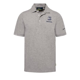 Ayrton Senna F1 Men's Legacy Polo Shirt (Gray, M)
