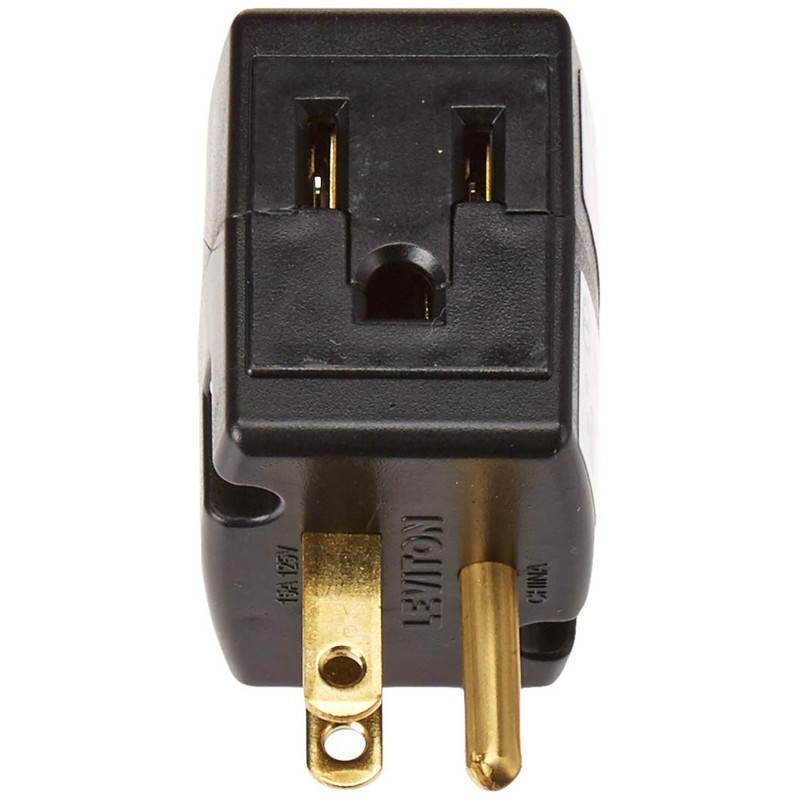 Leviton 692-E 15 Amp, 125 Volt, Triple Cube Grounding Adapter,